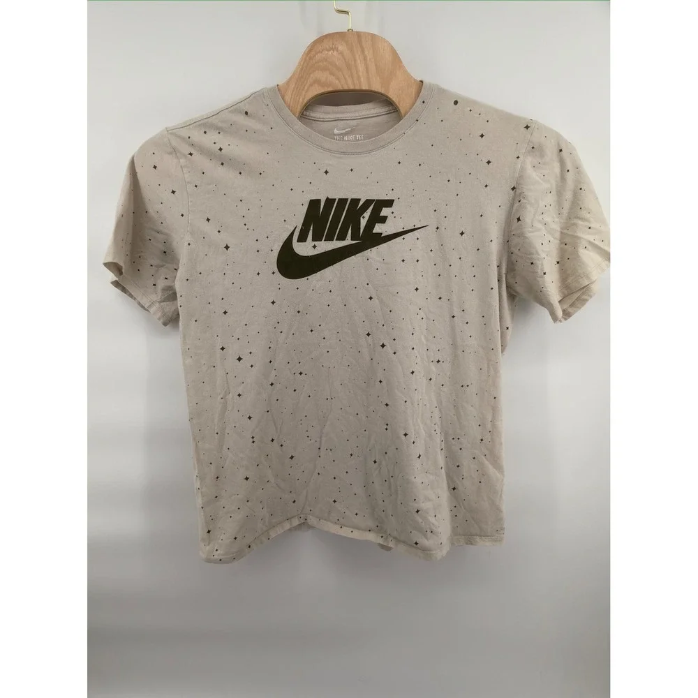 Nike T-Shirt Mens XL‎ Beige Star Print Athletic Cut Futura Logo Graphic Tee